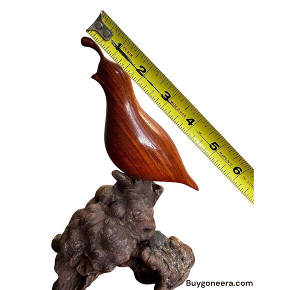Vintage Carved Wooden Quail On Manzanita Burl Wood Base. H. Ray Ford. Bird Art - Picture 3 of 5